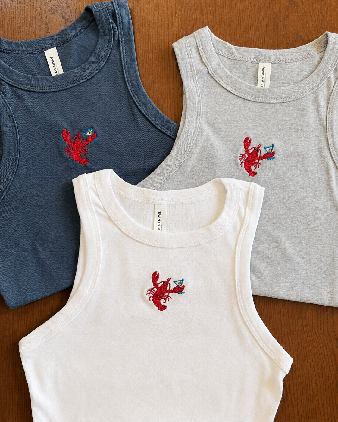 Embroidered Lobster Martini Tank Top