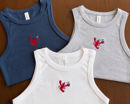 Embroidered Lobster Martini Tank Top