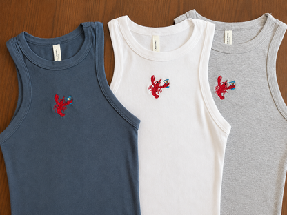 Embroidered Lobster Martini Tank Top