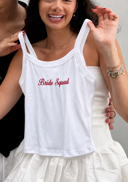 Embroidered Mrs. Tank Top for Bachelorette & Bridal Party