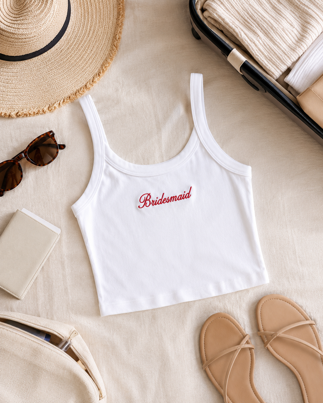 Embroidered Mrs. Tank Top for Bachelorette & Bridal Party