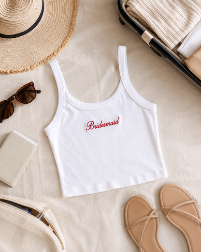 Embroidered Mrs. Tank Top for Bachelorette & Bridal Party