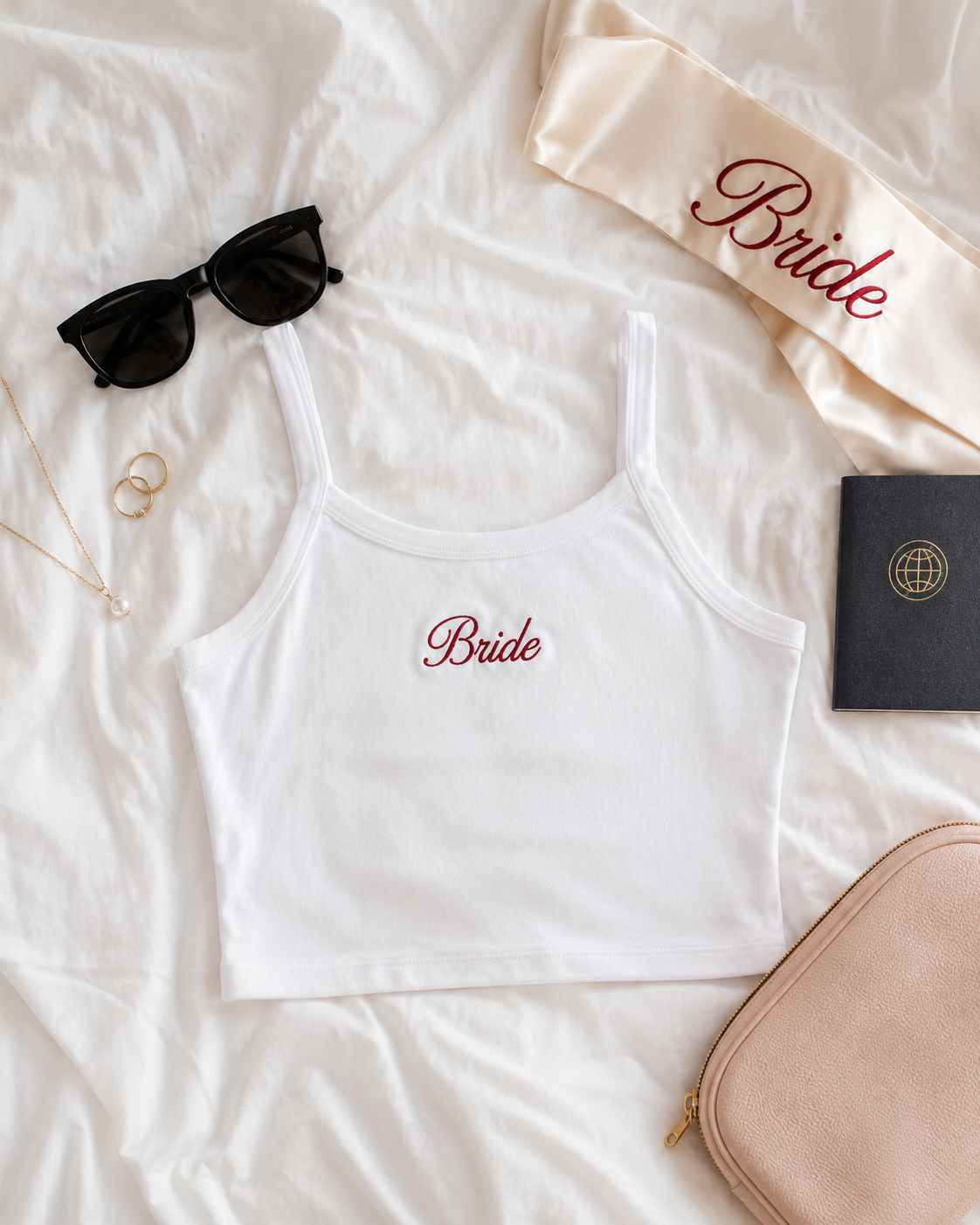 Embroidered Mrs. Tank Top for Bachelorette & Bridal Party