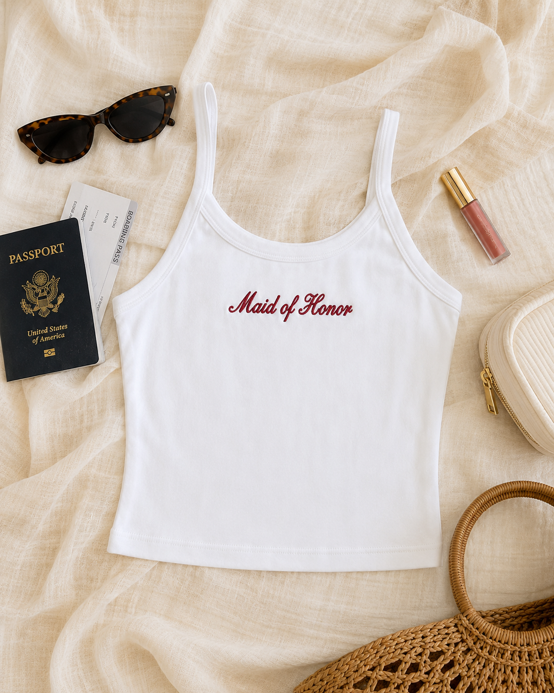 Embroidered Mrs. Tank Top for Bachelorette & Bridal Party