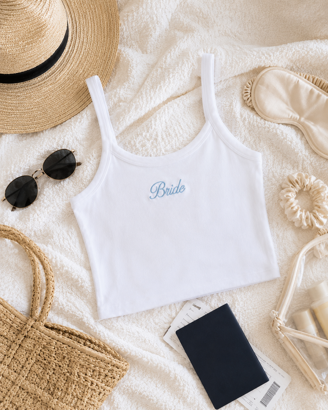 Embroidered Mrs. Tank Top for Bachelorette & Bridal Party