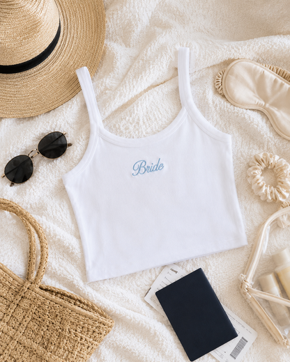 Embroidered Mrs. Tank Top for Bachelorette & Bridal Party