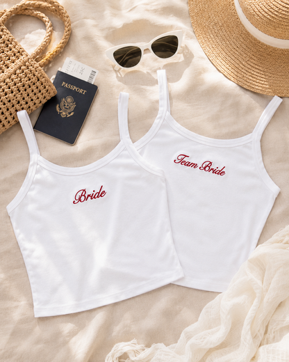 Embroidered Mrs. Tank Top for Bachelorette & Bridal Party