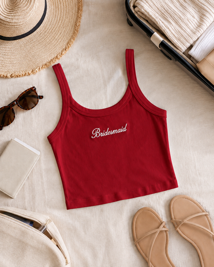 Embroidered Mrs. Tank Top for Bachelorette & Bridal Party
