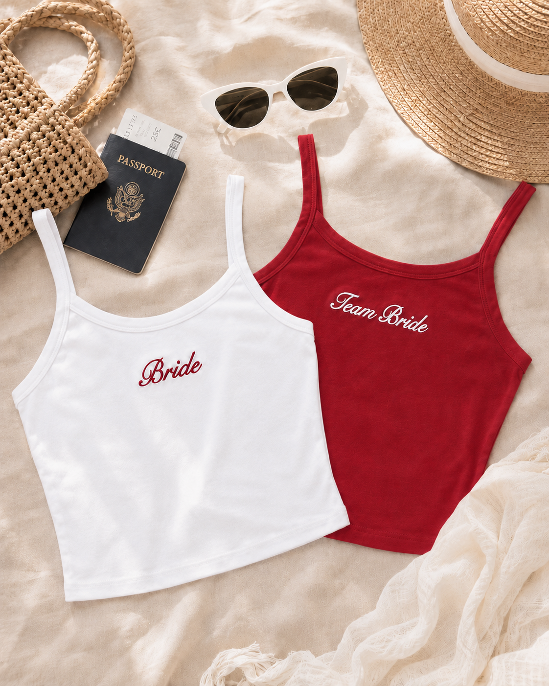 Embroidered Mrs. Tank Top for Bachelorette & Bridal Party