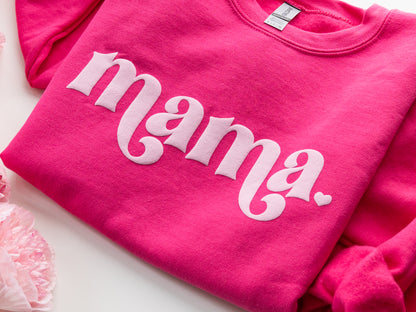 Hot Pink Retro Mama Sweatshirt - Up2ournecksinfabric