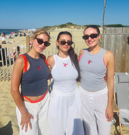 Embroidered Lobster Martini Tank Top