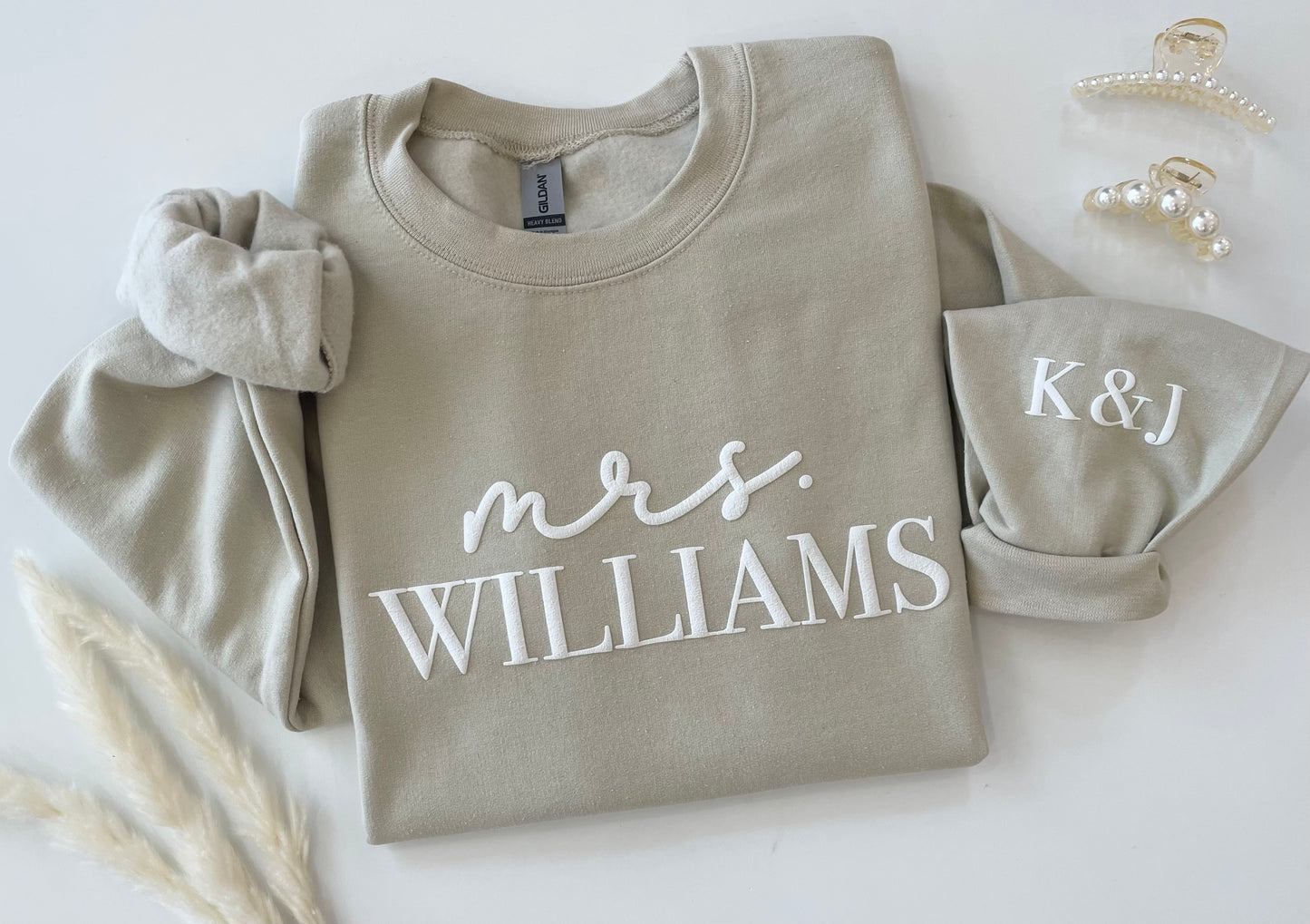 Personalized Bridal Sweatshirt with Custom Sleeve