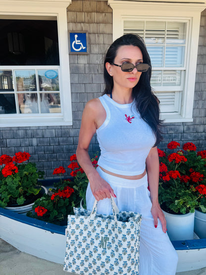 Embroidered Lobster Martini Tank Top