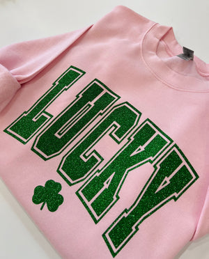 Lucky - St Patty's day top- Drink Mode on - Drinking St. Patricks day sweater -Women's Saint Paddy's day outfit -Cute Saint Paddy's day wear