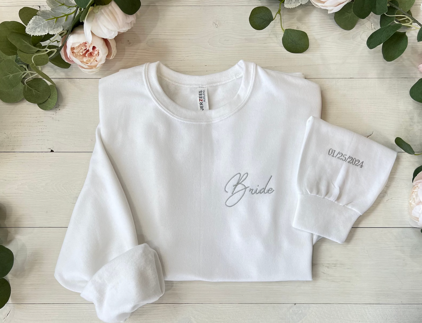 Embroidered Custom Bride Crewneck - Up2ournecksinfabric