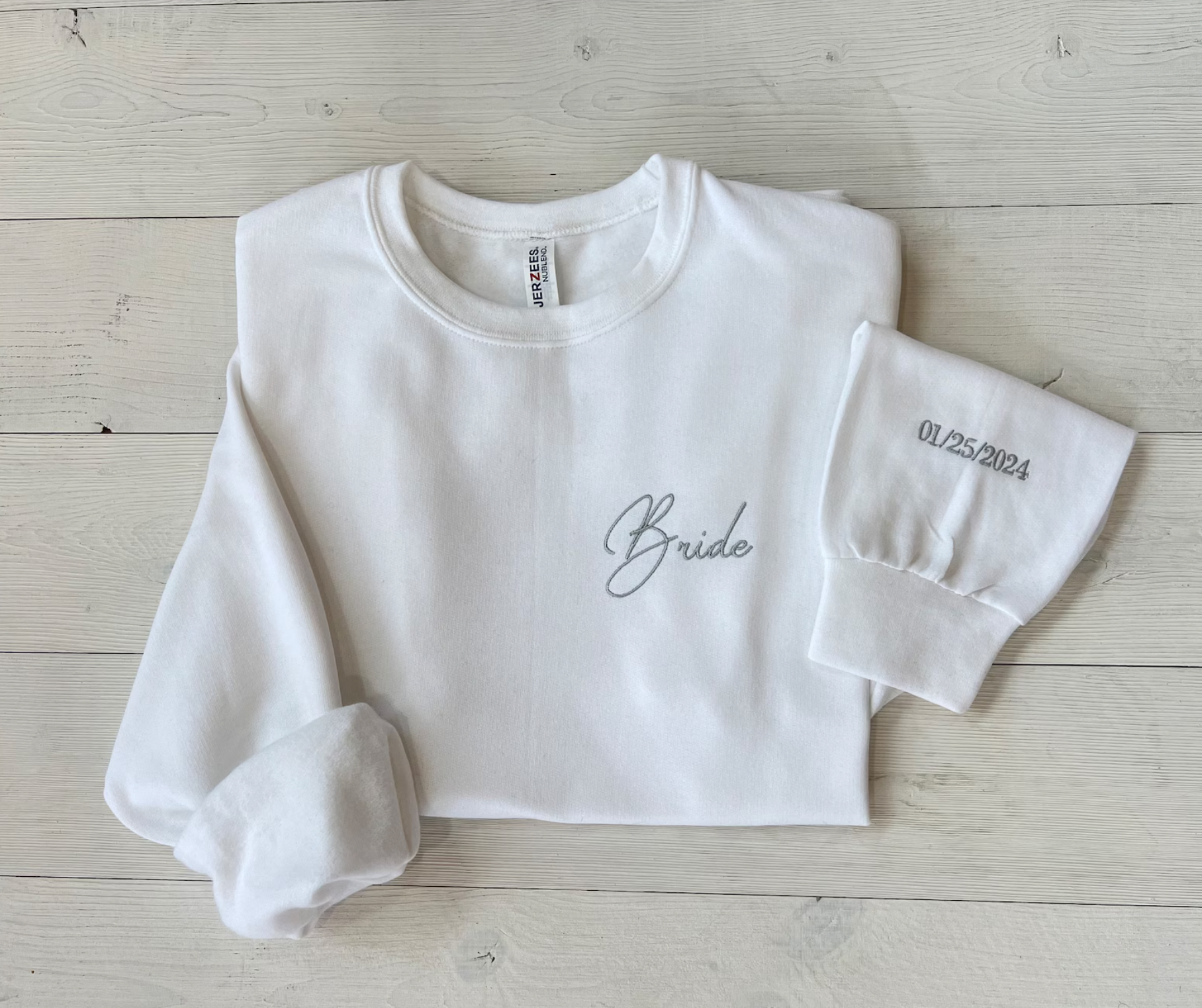 Embroidered Custom Bride Crewneck - Up2ournecksinfabric