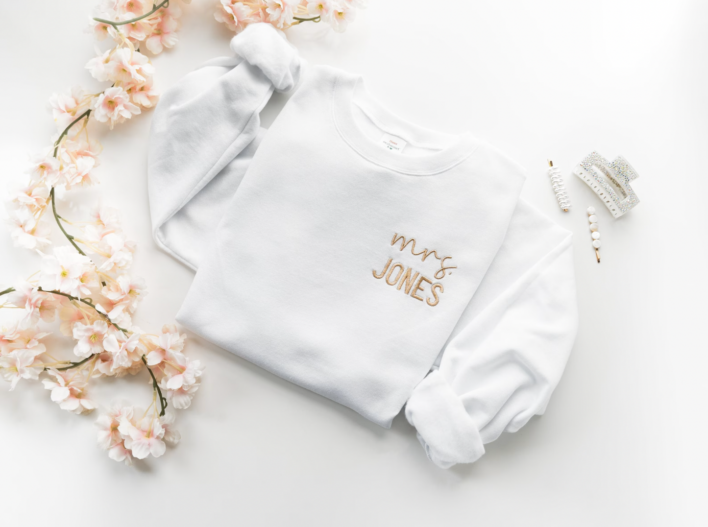 Embroidered Personalized Bridal Sweatshirt