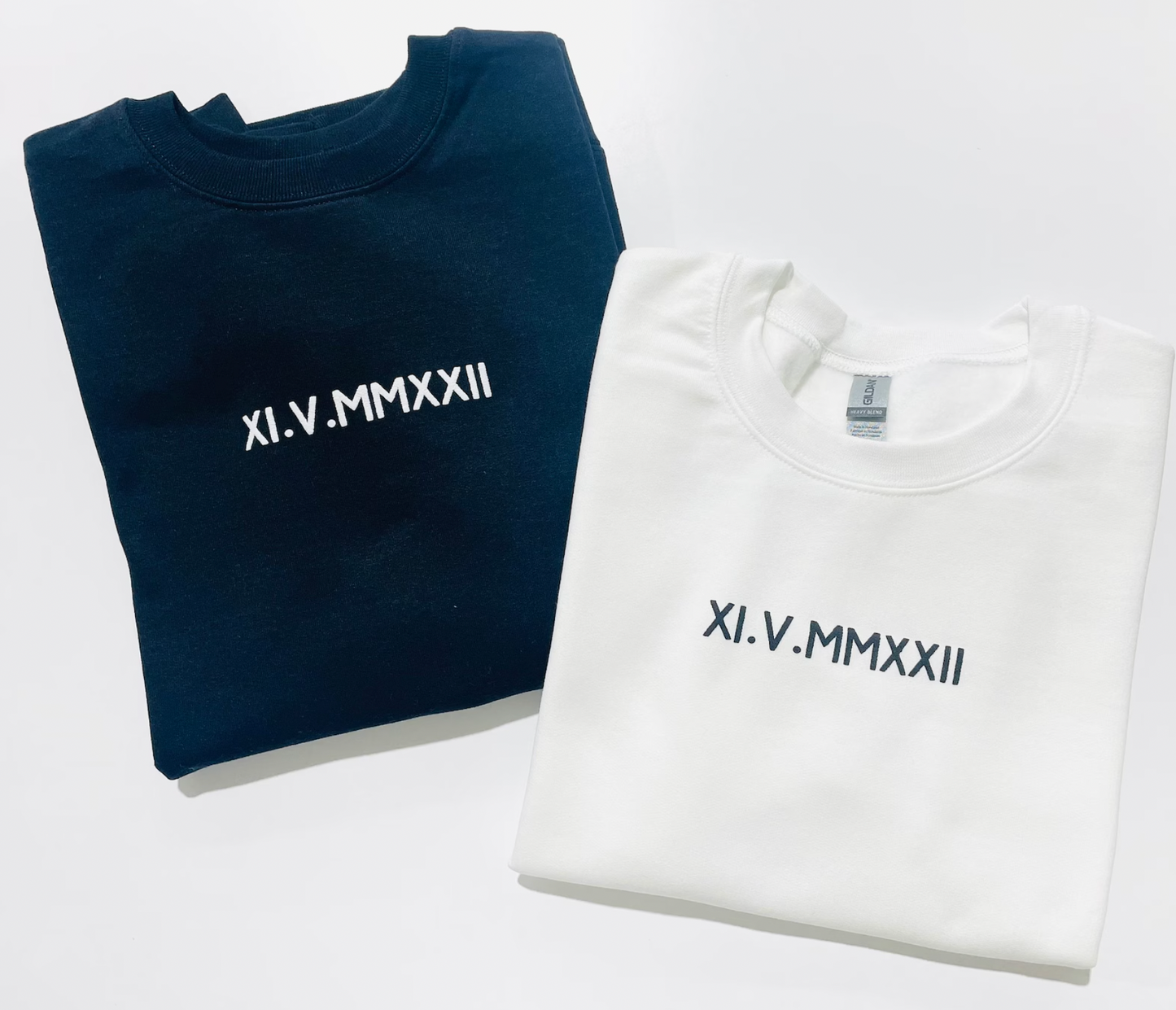 Roman Numeral Personalized His and Her Sweaters