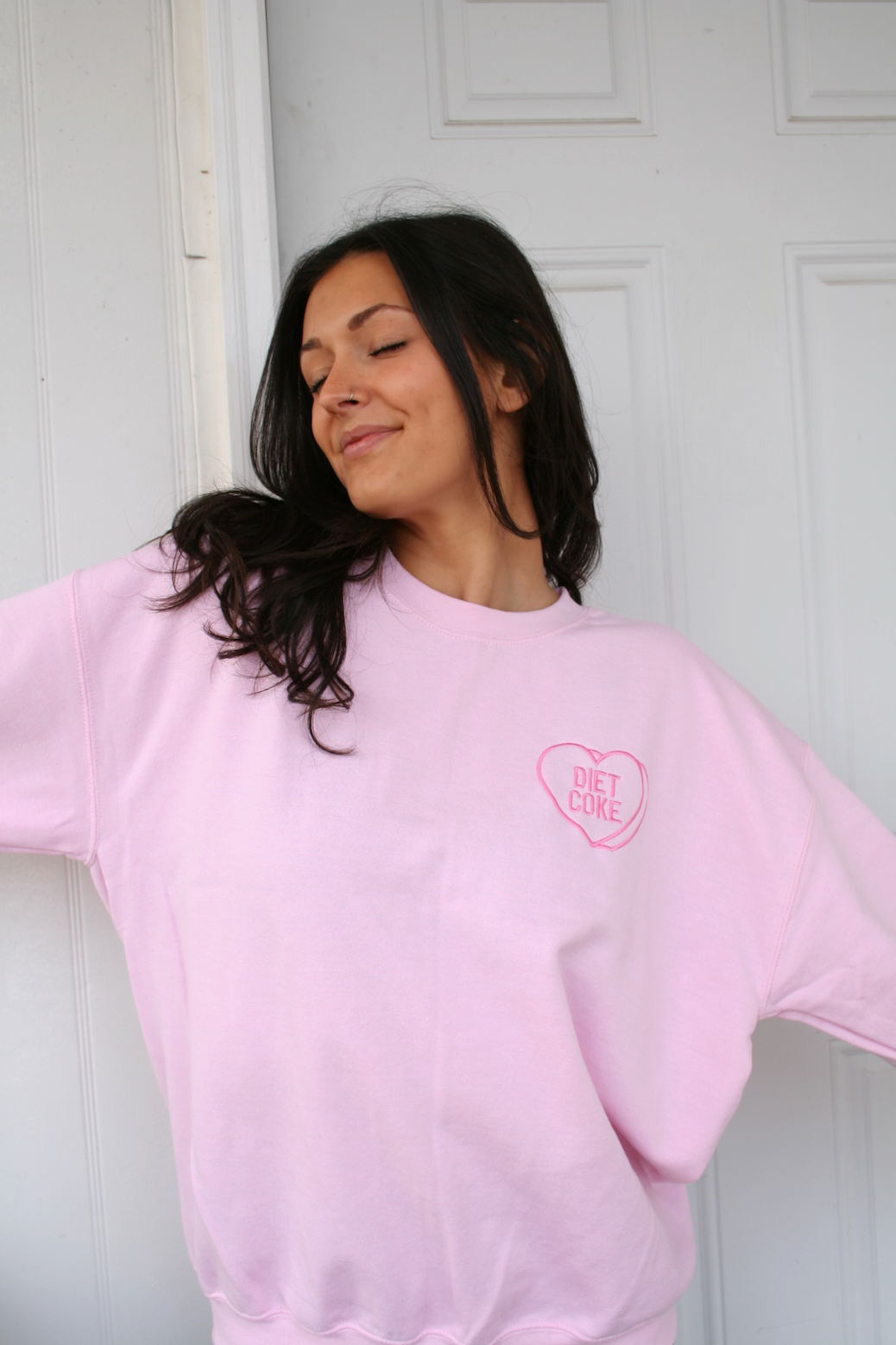 Customizable Embroidered Valentines Day Candy Heart Sweatshirt