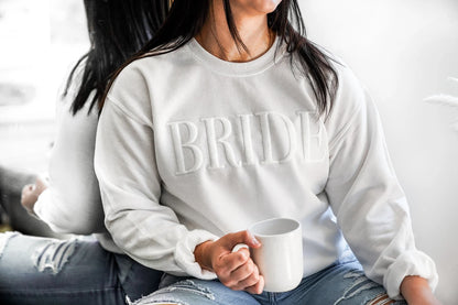 Embossed Bride Puff Crewneck Sweatshirt - Up2ournecksinfabric