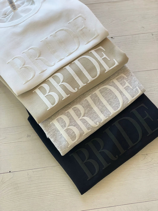 Embossed Bride Puff Crewneck Sweatshirt