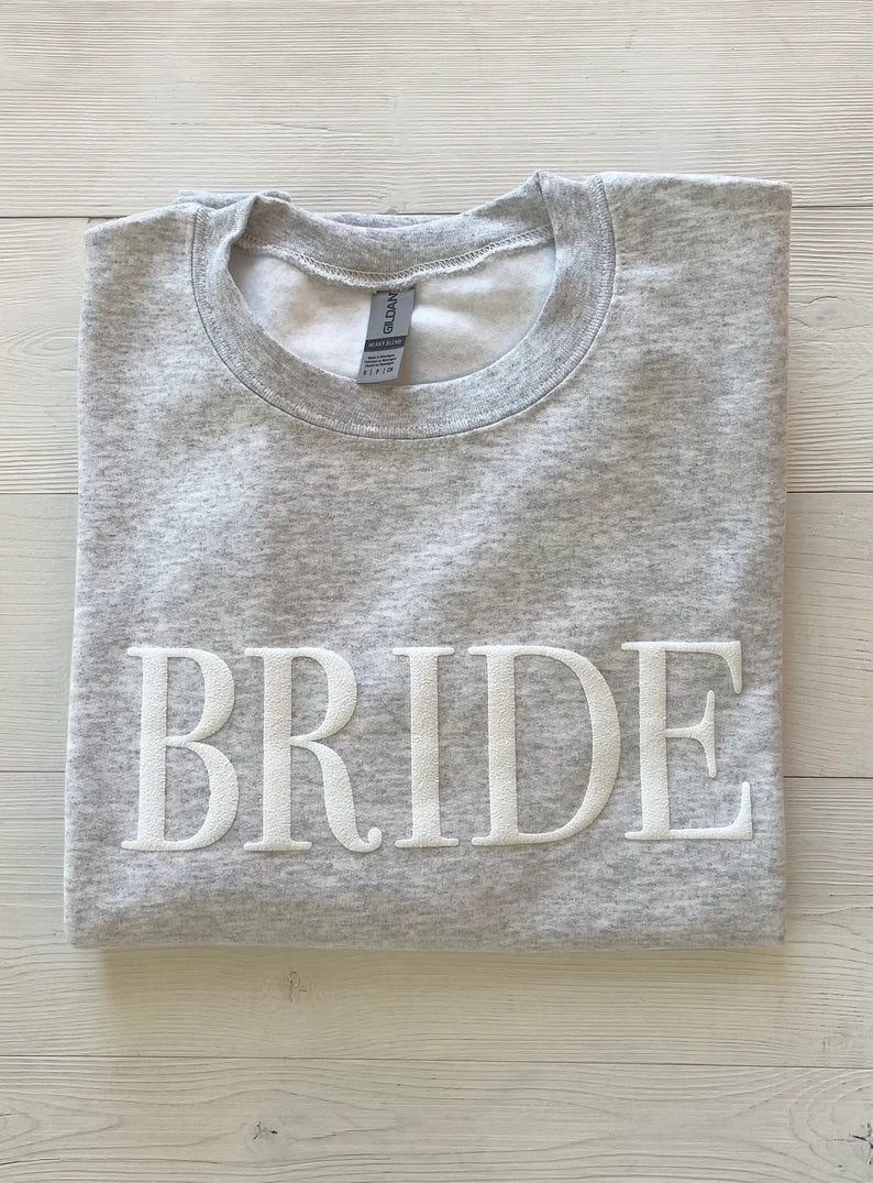 Embossed Bride Puff Crewneck Sweatshirt