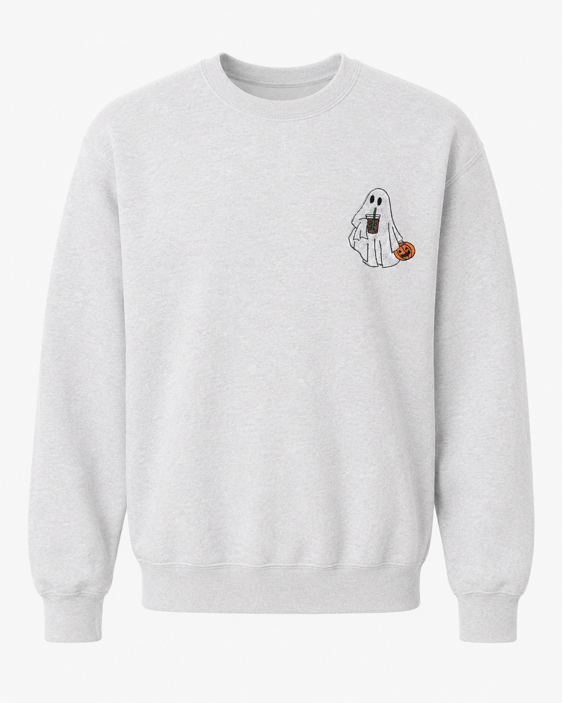 Embroidered Halloween Coffee Lovin' Ghost Sweatshirt
