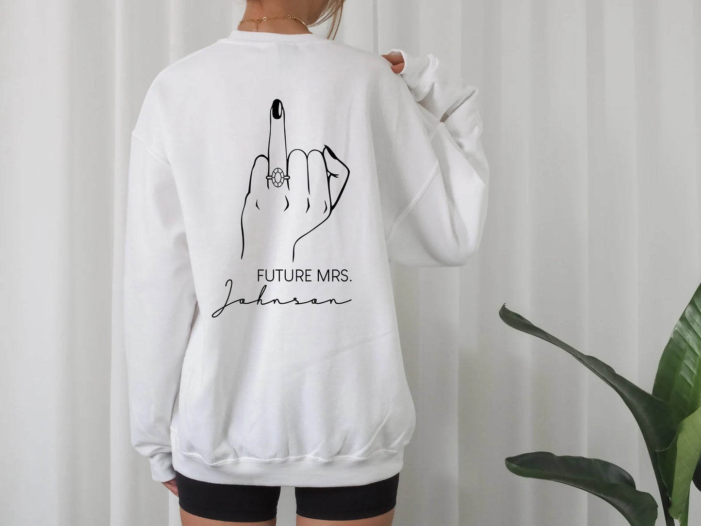 Future Mrs. Custom Ring Finger Sweatshirt - Up2ournecksinfabric