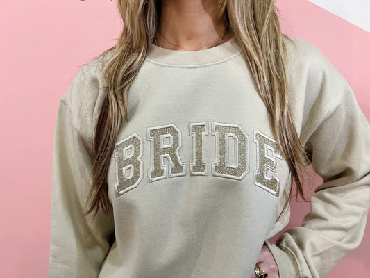 Embroidered Bride Glitter Crewneck Sweatshirt