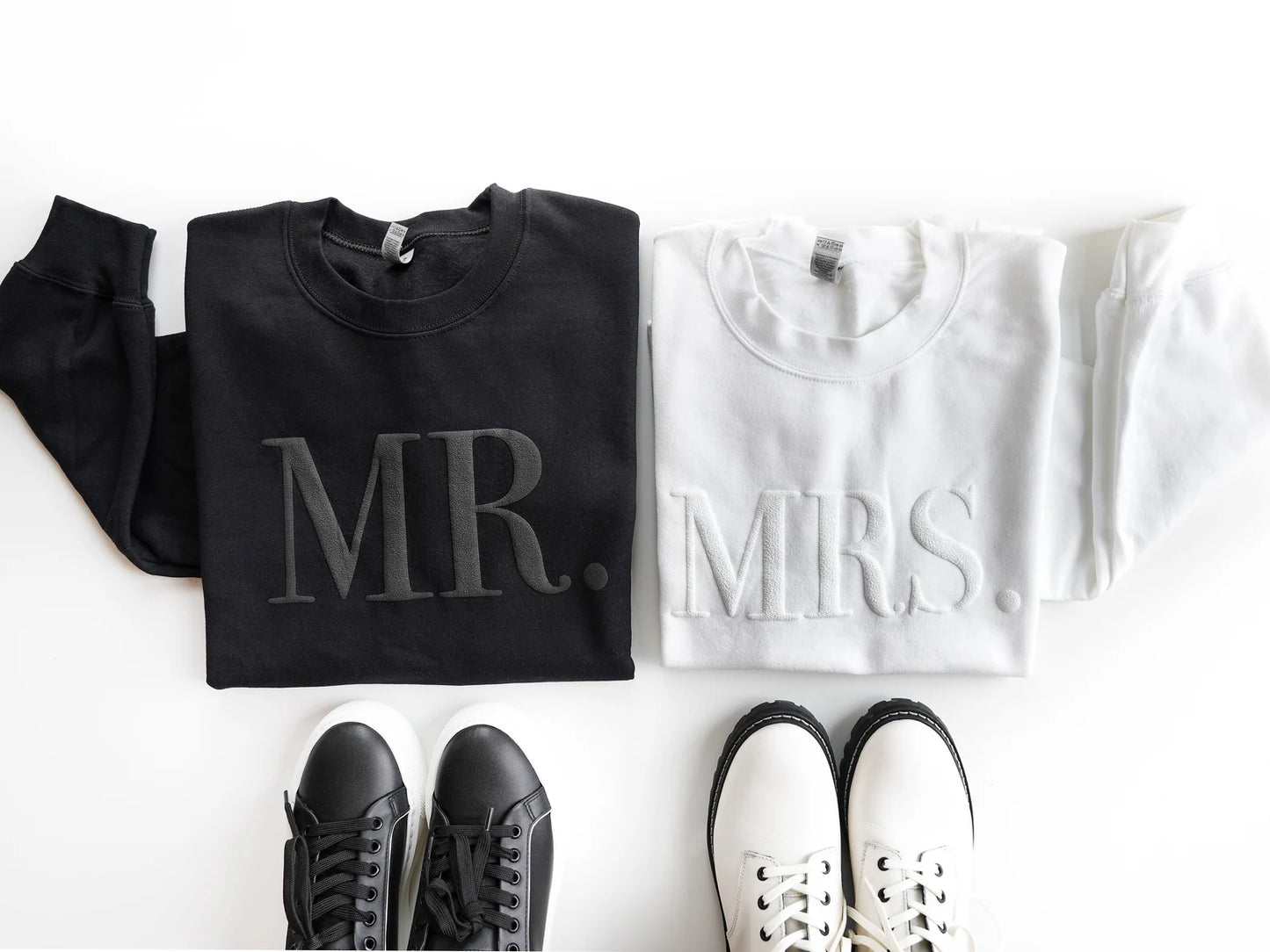 Embossed Mr & Mrs. Matching Sweat Sets