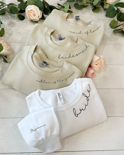 Custom Bridal Party Sweatshirts - Up2ournecksinfabric