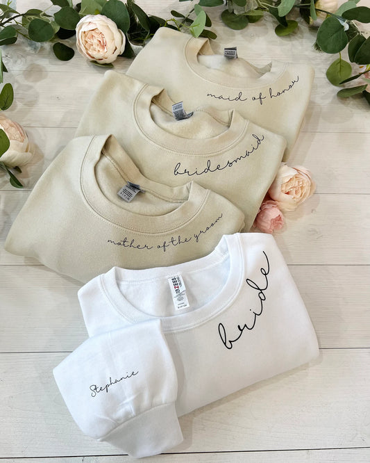 Custom Bridal Party Sweatshirts