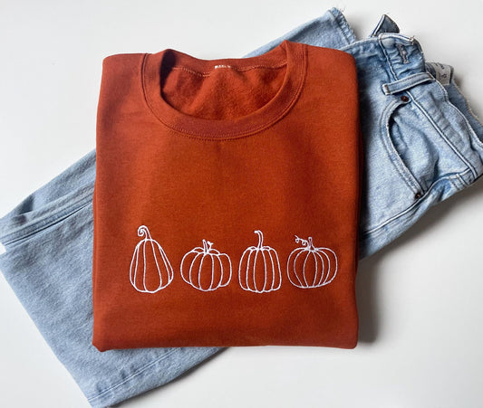 Embroidered Four Pumpkin Sweatshirt