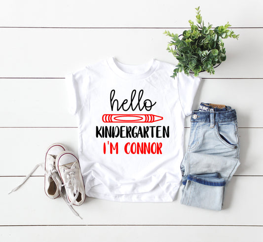 Kindergarten shirt, hello kindergarten shirt, first day of school shirt, Kindergarten tee, announcement Kindergarten tee, kindergarten tee