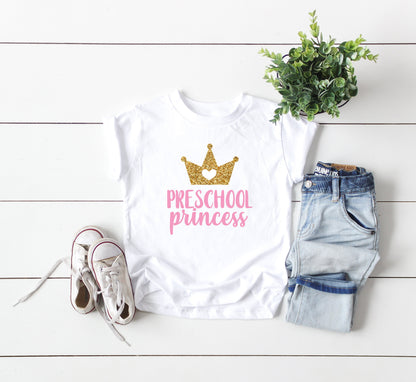 preschool shirt, preschool princess shirt, hello preschool shirt, first day of school shirt, preschool tee, announcement preschool tee - Up2ournecksinfabric