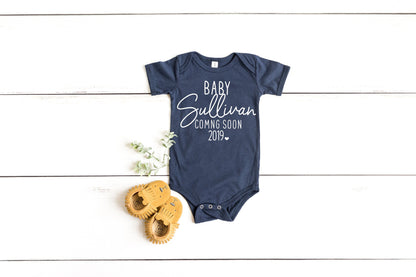 baby coming soon, baby announcement, pregnancy announcement, personalized baby announcement, pregnancy reveal, new baby announcement - Up2ournecksinfabric