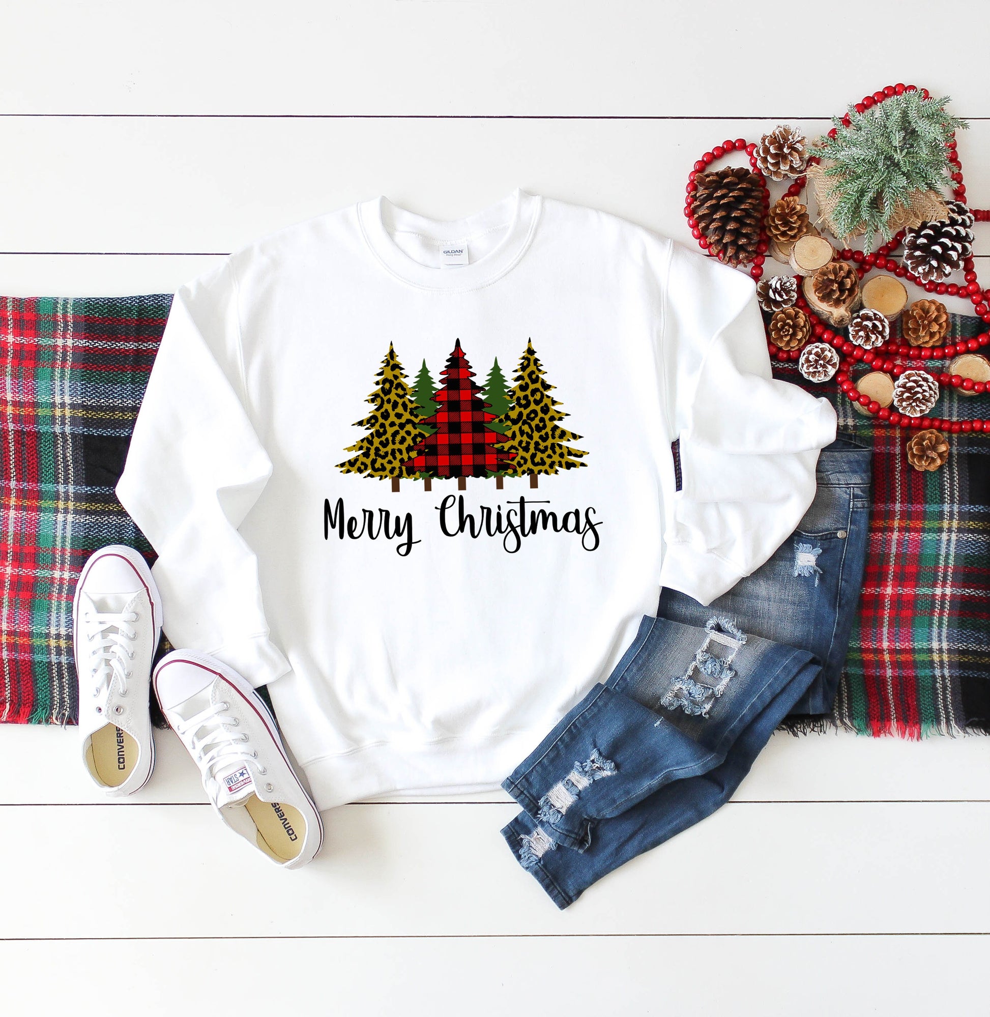 Cheetah Christmas Shirt, Buffalo Plaid Christmas Shirt, Womens Christmas Shirt, Cute Christmas Tee, Buffalo Plaid Christmas Sweatshirt - Up2ournecksinfabric