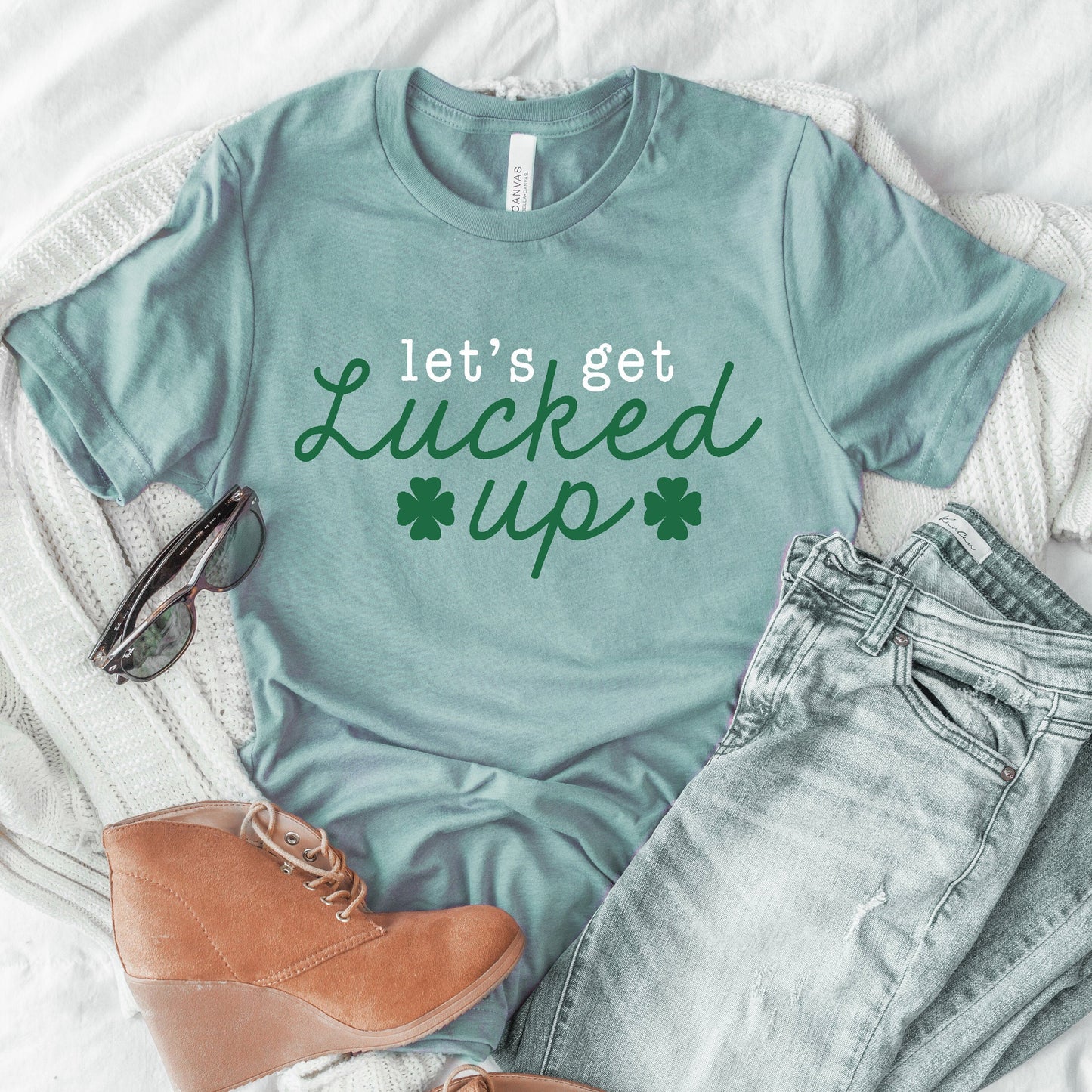 Lets get lucked up - st pattys day shirt - St. Patricks day shirt - womens st. patricks day shirt - shamrock shirt - st pattys day tshirt