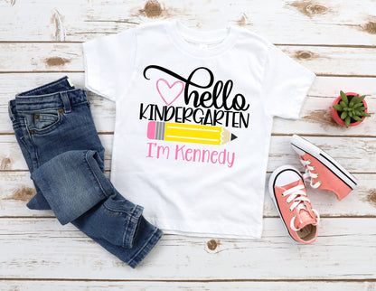 Kindergarten outfit, hello kindergarten shirt, first day of school shirt, Kindergarten tee, announcement Kindergarten tee, kindergarten tee - Up2ournecksinfabric