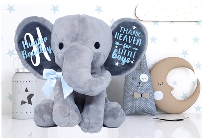 elephant stuffed animal, personalized elephant, baby shower gift, baby shower gift idea, elephant baby shower, baby shower gift girl - Up2ournecksinfabric