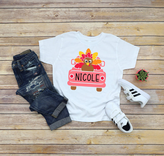 Custom Kids Turkey T-Shirt for Thanksgiving - Up2ournecksinfabric