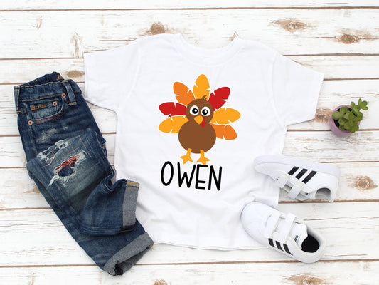 Custom Thanksgiving Turkey Kids T-Shirt - Up2ournecksinfabric