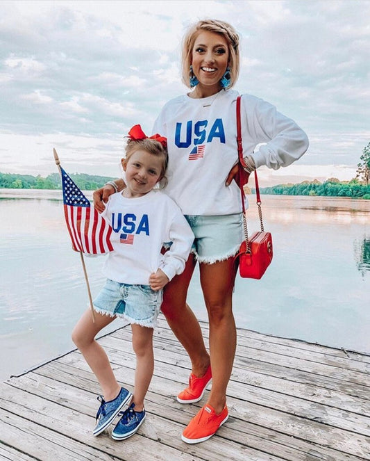 Matching 4th of July USA Sweatshirts - Up2ournecksinfabric