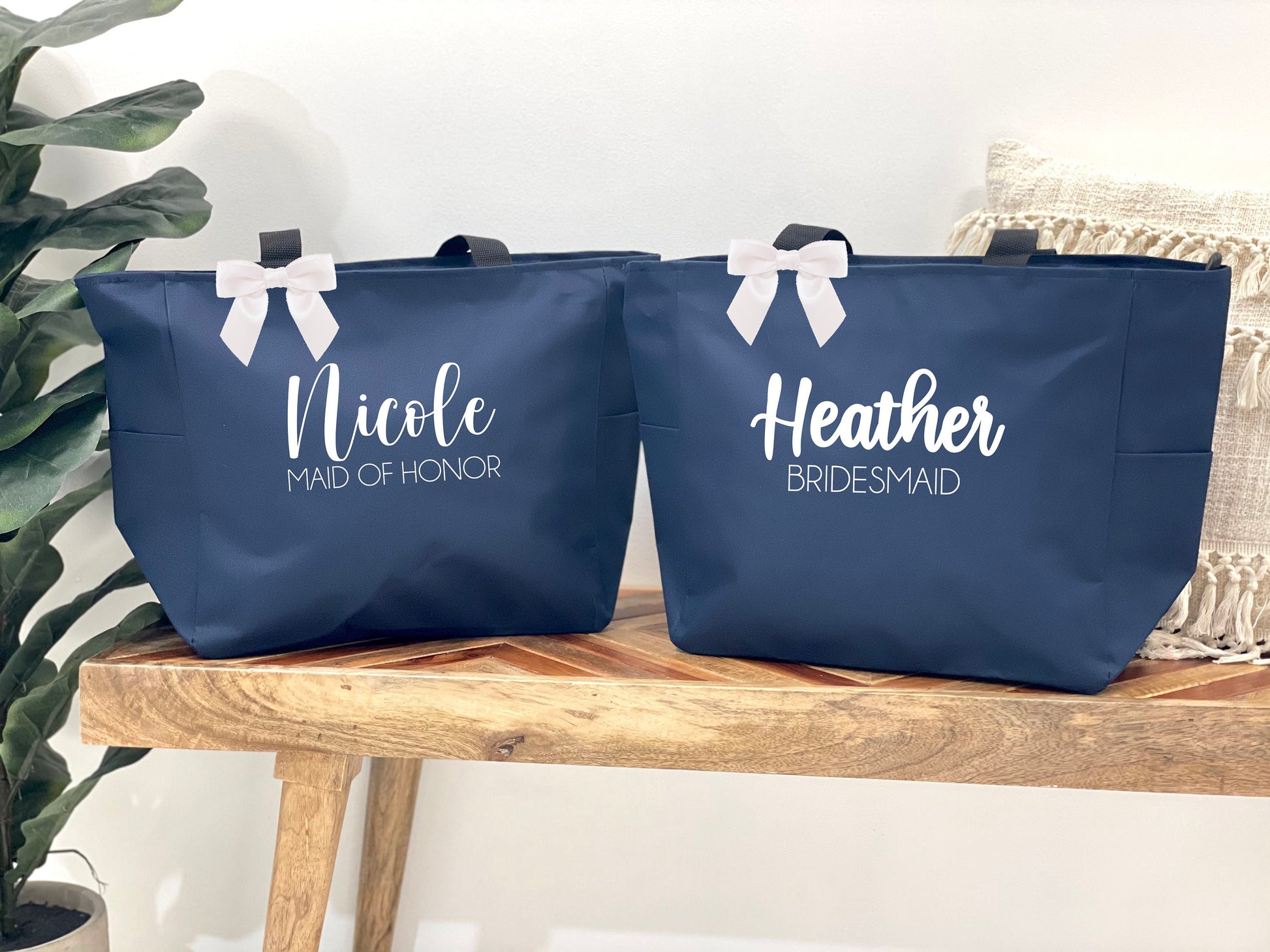 Personalized Bridesmaid Tote Bags - Up2ournecksinfabric