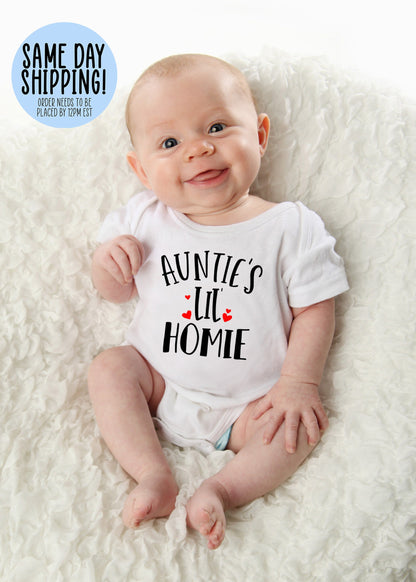 Auntie Onesie®, Baby Boy Onesie®, Funny Baby Onesie®, Personalized Onesie®, Baby Boy Shirt, Birthday Gift for Baby, Newborn Onesie®, Onesie® - Up2ournecksinfabric