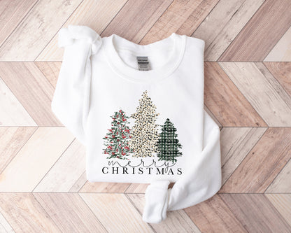 Merry Christmas Sweatshirt, Womens Christmas Crewneck, Womens Christmas Sweatshirt, Christmas Tree Sweatshirt, Womens Christmas Pajamas - Up2ournecksinfabric