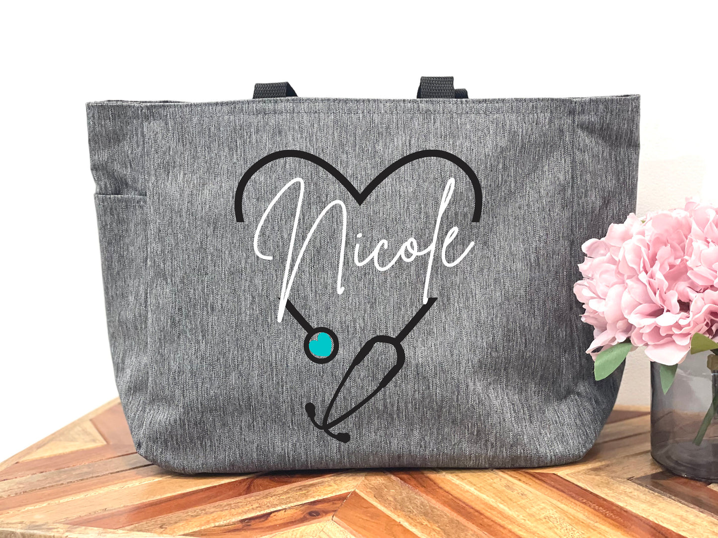 Personalized Nurse Tote Bag for Graduation or Doctor Gifts - Up2ournecksinfabric