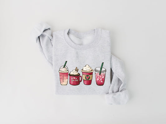 Womens Valentines Day Sweatshirt, Valentine Coffee Sweatshirt, Womens Valentines Day Sweater, Valentines Day Shirt, Valentines Sweater