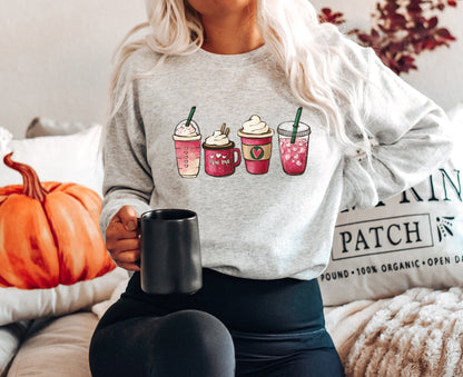 Womens Valentines Day Sweatshirt, Valentine Coffee Sweatshirt, Womens Valentines Day Sweater, Valentines Day Shirt, Valentines Sweater - Up2ournecksinfabric