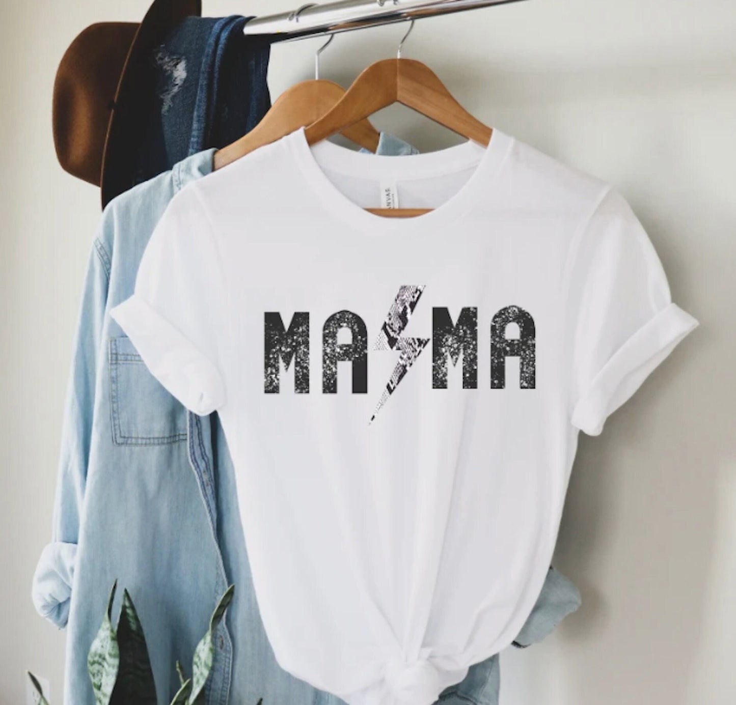 Mothers Day T-Shirt Rocker Mama Lightning Bolt - Up2ournecksinfabric